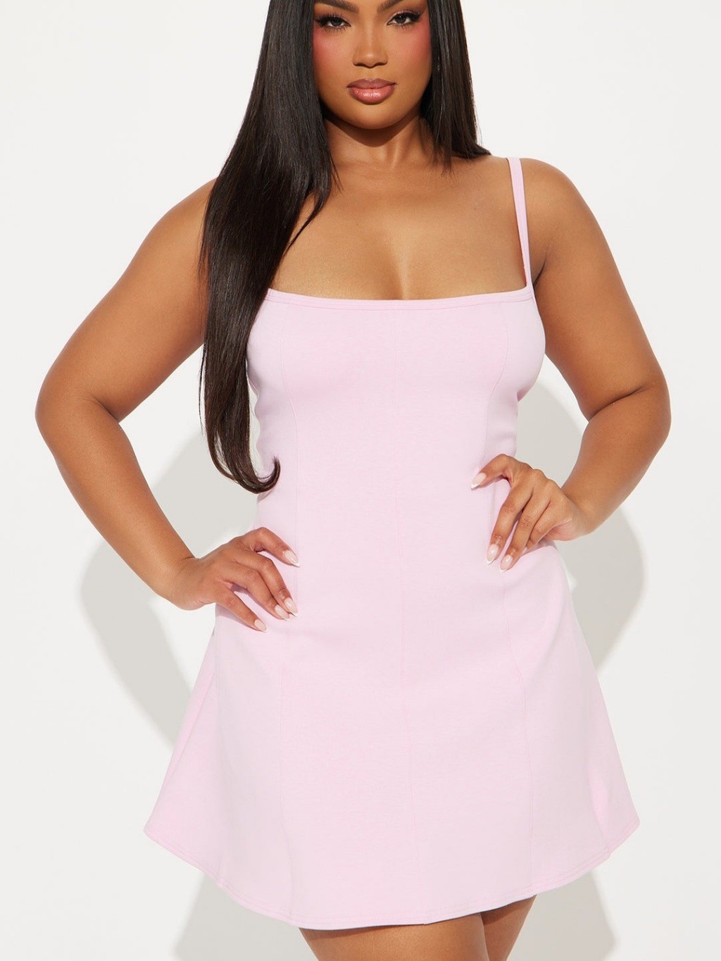 Fashion Nova Pink A-Line Dress With Spaghetti Straps